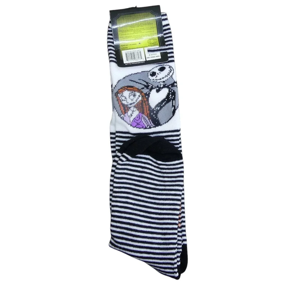 Disney Knee High Socks Womens 4-10 Black White NWT Nightmare Before Christmas